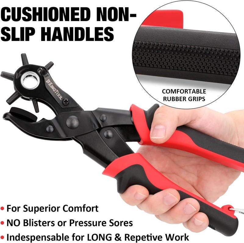 KingTool Leather Hole Punch Set, Super Heavy Duty Rotary Puncher, Multi Hole Sizes Maker Tool - Image 5